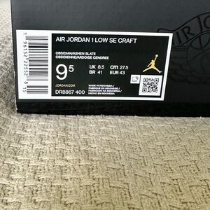 Jordan Air 1 Low SE Craft in Obsidian and Ashen Slate